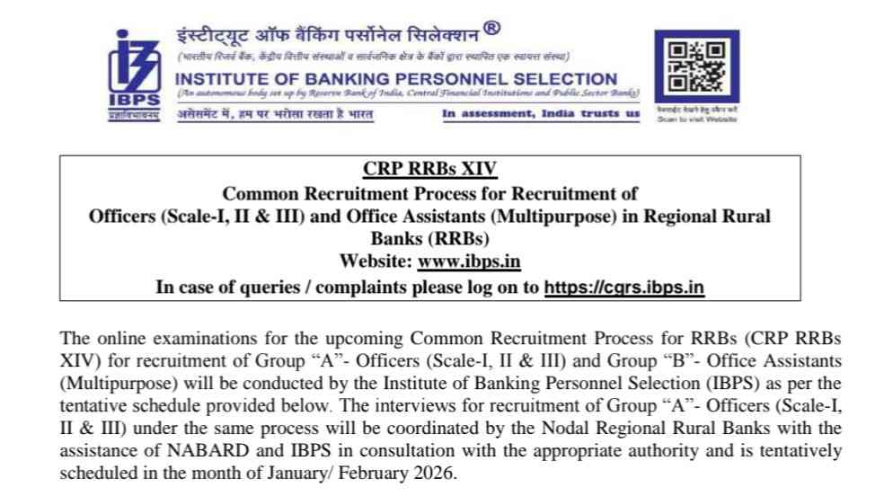 IBPS Regional Rural Banks Bharti 2025