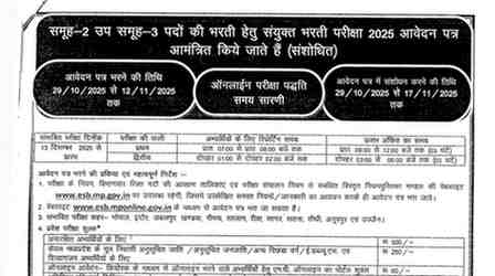 Madhya Pradesh Group 2 Sub Group 3 Bharti 2025